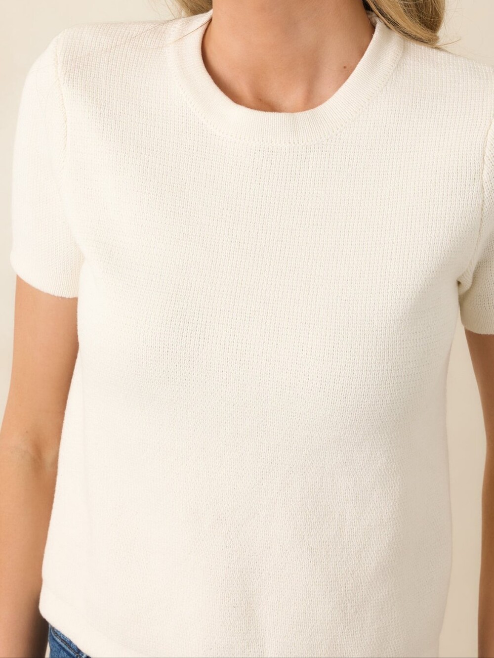 Prosperina Mary Lynn Ivory Cotton Sweater in XS - Picture 2 of 10
